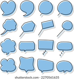 This is a simple, hand-drawn, 16-point balloon set sticker style. I tried to create a stylish look by shifting and arranging the solid blue coloring. I tried to create slightly different shapes, such 