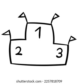 This is a simple hand-drawn line drawing of a podium.