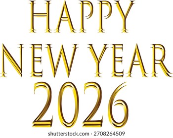 Este es un simple diseño de feliz año nuevo 2026 como un deseo de año nuevo.