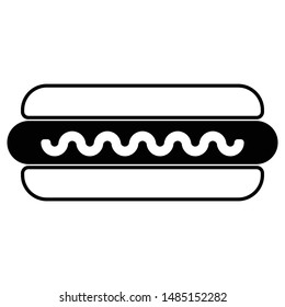 This simple hot dog fast food icon for web design