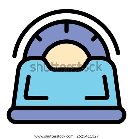 This simple icon depicts a digital kitchen scale measuring an ingredient's weight in kilograms