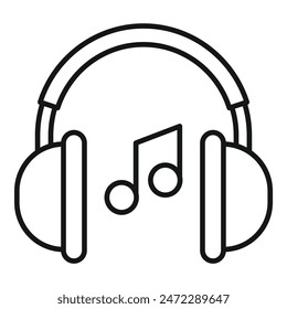 This is a simple icon representing listening to music with headphones