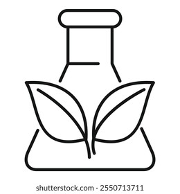 This simple icon represents the concept of nature manipulated and studied in a laboratory