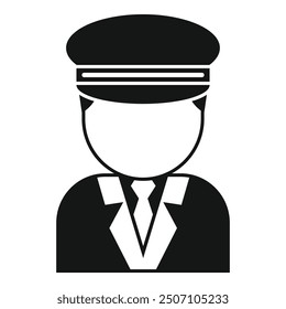 This simple icon represents a driver, wearing a suit and a cap