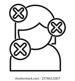 This simple icon represents mental health issues such as depression and anxiety