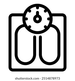 This simple icon represents a weight scale, symbolizing health, fitness, and weight management