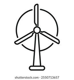 This simple icon represents a wind turbine generating clean energy