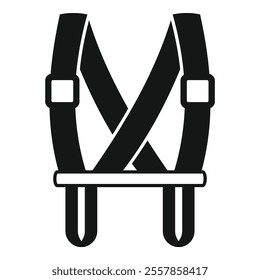 This simple icon of a safety harness represents the concept of workplace safety and fall protection