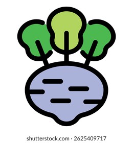 This simple icon of a turnip growing is perfect for agriculture and food related designs