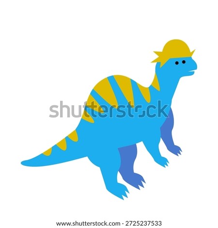 This is a simple illustration of a cute dinosaur character, a Pachycephalosaurus, characterized by its crest on its head.