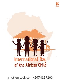 This is a simple illustration of International African Children's Day which coincides with June 16 every year