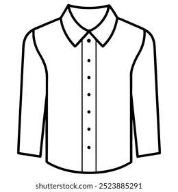 This simple illustration of a long-sleeved button-down shirt is perfect for fashion designers, apparel mockups, or any project that requires a basic clothing template.  It's clean and versatile.