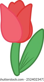 This is a simple illustration of Red Tulip, can make an icon of everything.