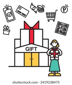 Esta es una simple ilustración de una tienda de regalos.