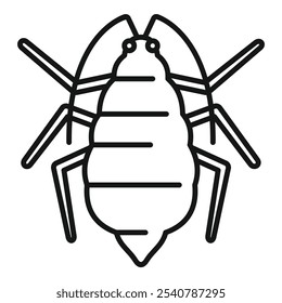 This is a simple linear icon representing a beetle with a big fat abdomen, perfect for online resources related to insects