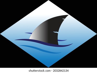 This is a simple logo with shark fin 