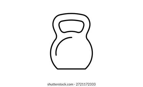 Diese einfache, minimalistische Illustration zeigt eine Kettlebell, ein wesentliches Gerät für Krafttraining und Fitness-Workouts. Geeignet für Fitness-Apps, Gymnastikbeschilderung oder Gymnastik
