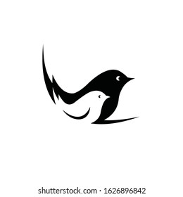 this is a simple and modern logo of a mother bird and her baby