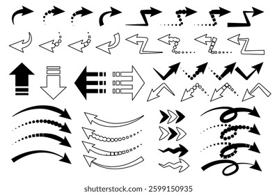 This is a simple monochrome arrow set