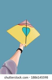 
this is a simple and nice hand kite vector illustration