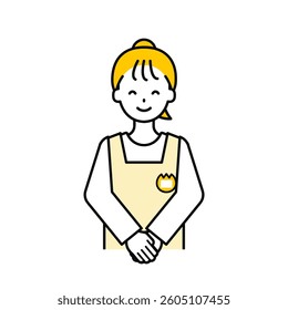 This is a simple "nursery teacher" upper body pose illustration.