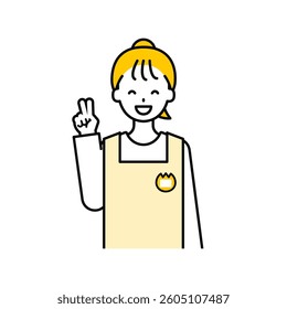 This is a simple "nursery teacher" upper body pose illustration.