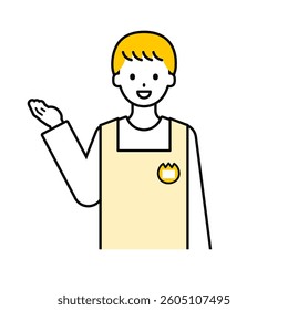 This is a simple "nursery teacher" upper body pose illustration.