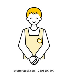 This is a simple "nursery teacher" upper body pose illustration.