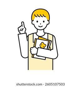 This is a simple "nursery teacher" upper body pose illustration.