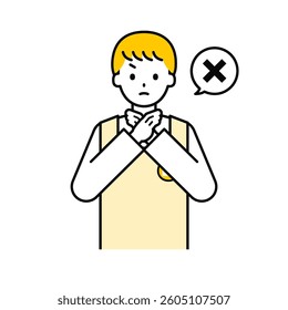 This is a simple "nursery teacher" upper body pose illustration.