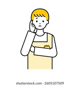 This is a simple "nursery teacher" upper body pose illustration.