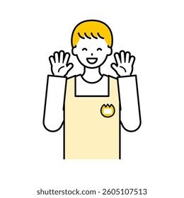 This is a simple "nursery teacher" upper body pose illustration.
