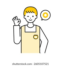 This is a simple "nursery teacher" upper body pose illustration.