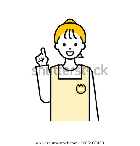 This is a simple "nursery teacher" upper body pose illustration.