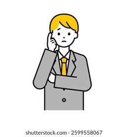 This is a simple "office worker" upper body pose illustration.