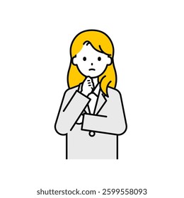This is a simple "office worker" upper body pose illustration.