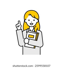 This is a simple "office worker" upper body pose illustration.