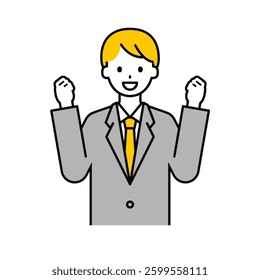 This is a simple "office worker" upper body pose illustration.