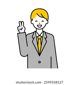 This is a simple "office worker" upper body pose illustration.