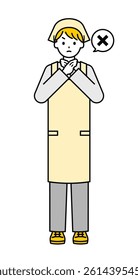 This is a simple "part-time job" whole body pose illustration.