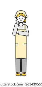This is a simple "part-time job" whole body pose illustration.
