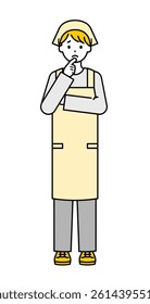 This is a simple "part-time job" whole body pose illustration.