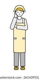 This is a simple "part-time job" whole body pose illustration.