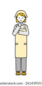 This is a simple "part-time job" whole body pose illustration.