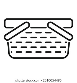 This simple picnic basket icon represents the joy of outdoor dining and is perfect for any project related to food or leisure