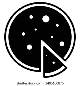 This is a simple pizza silhouette icon for web design