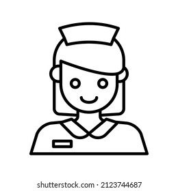 este es un ícono de avatar de profesión simple con estilo de contorno