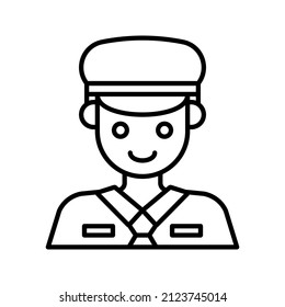 este es un ícono de avatar de profesión simple con estilo de contorno