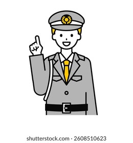 This is a simple "security guard" upper body pose illustration.