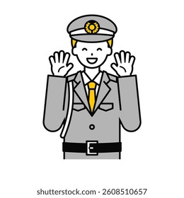 This is a simple "security guard" upper body pose illustration.